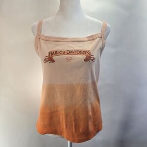 Harley-Davidson Women's Peach and Orange Tank Top Size XL